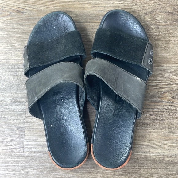 Sorel Women’s Torpeda Slide II Black Leather and SuedeSlip On Sandal,  7.5 - Picture 4 of 10